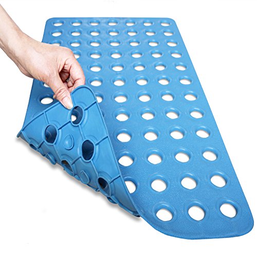 Preisvergleich Produktbild Mayshine Badewannenmatte Duschmatte Antirutsch Dusche Gummi Blau 39x69cm Rechteck