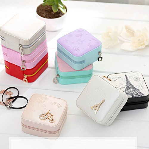 ROSENICE Schmuckkasten Schmuckkoffer Kunstleder Schmuck Box Organizer (Silber) - 7