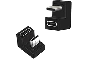 Seminer USB C 180 Grad Abgewinkelter Adapter (2 Stück), U-Form USB C 3.1 Stecker auf Buchse Adapter, Typ C Abgewinkelter Adapter Datenübertragungsanschluss Kompatibel für MacBook, USB-C Telefon