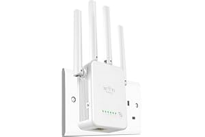 SUKIITER 2025 Newest WiFi Extender, WiFi Booster, WiFi Repeater, 4 *Antennas Covers Up to 3800 Sq.ft and 45 Devices, Internet Booster - with Ethernet Port, Quick Setup, Home Wireless Signal Booster - UK plug.