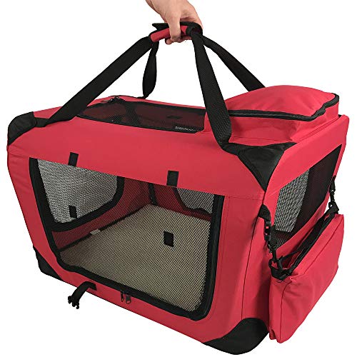 RayGar Niche de voyage stable et pliable en matériau léger pour animaux de compagnie Bordeaux Taille XL 81,3 x 58,4 x 58,4 cm