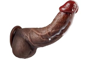 Dicker Realistischer Dildo groß für G-Punkt-Stimulation mit spezieller Kurve 20cm Silikon dildos mit Starkem Saugnapf Penis A