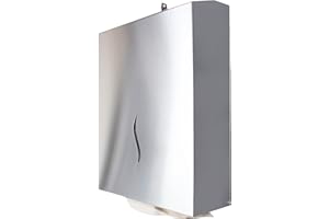 MEDI-INN+ Medi-Inn - Dispenser di asciugamani di carta in acciaio INOX, 35 x 26,5 x 10 cm, colore: Argento per 400 fogli (1 pezzo)