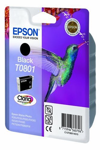 Epson Original T0801 Tintenpatrone Kolibri, Singlepack schwarz - 2