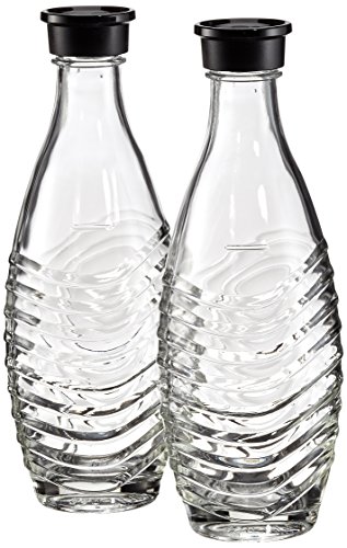 SodaStream DuoPack Glaskaraffe (2 x 0,6L) spülmaschinenfest mit fest schließendem Deckel für Wassersprudler wie Crystal oder Penguin! - 2