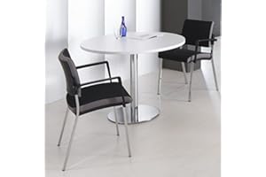 ‎WEBER BÜRO Optima runder Besprechungstisch Esstisch Küchentisch Tisch Weiß Rund Ø 100 cm