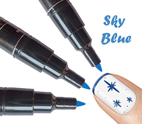 Nail art Pen - Sky Blue - Shake, Pump & Use DIY Nail Art, Nail Design Pen