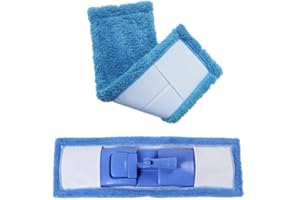VILIA Microfiber Refill Mop Replacement Mop Heads Cleaning Pads Removable & Washable Cleaning Sweeper Pad (Blue)