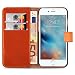 Produktbild iPhone 8 Plus, iPhone 7 Plus Lederhülle | JAMMYLIZARD Ledertasche [ Retro Series ] Leder Hülle Flip Case Cover Schutzhülle mit Kartenfach, Orange