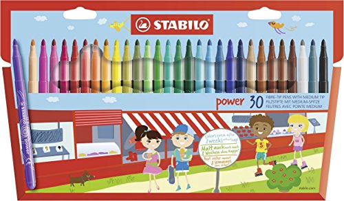 Stabilo Filzstift power (mit 30 verschiedenen Farben) 30er Pack