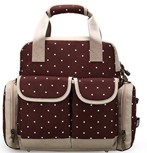 Preisvergleich Produktbild wickeltasche Mama Tasche Multifunktional Canvas wickelrucksack Leinwand Große Kapazität babytasche Pflegetasche Rucksack Muttertasche Mumie Handtasche Braun