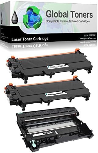 Global Toners TRIPLE Pack -2 Toners & 1 Drum- Compatible Brother TN2220 Toner Cartridge & DR2200 Drum Replacement for Brother HL-2130, HL-2132, HL-2220, HL-2230, HL-2240, HL-2242D, HL-2250DN, HL-2270DW, HL-2280D, DCP-7055, DCP-7057, DCP-7060D, DCP-7065DN, DCP-7070DW, MFC-7360N, MFC-7460DN, MFC-7860DW printers (TN2220 Toner Cartridge)