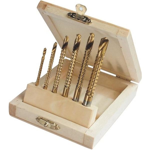 Fräsbohrer Satz 5 tlg TIN HSS Holzbohrer Fräser Bohrer Set Fräsbohrer Satz 5 tlg TIN HSS Holzbohrer Fräser Bohrer Set