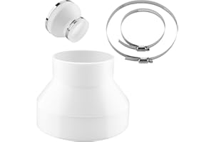 Zosenyer Adaptador de Tubo de Escape de 150mm a 100mm, Adaptador de Tubo Redondo con 2 Abrazaderas de Acero Inoxidable,para Extractor de Aire, Climatización, Secadora Conductos de Ventilación (1)