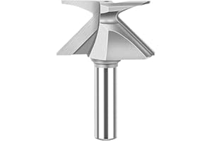 PLGEBR Fresas redondas de 45 grados para procesamiento de bordes y ranurado R18/R30/R50 de 1,27 cm, herramienta de fresado integrada para carpintería (1/2 x R50 sin costuras)