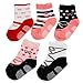 KF Baby Non-Skid Baby Girl Shoe Socks, 5 pairs, Infants to Toddlers