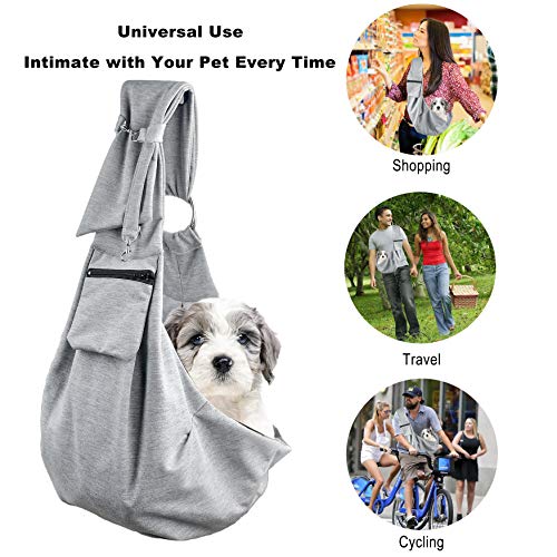 Petit-sac-de-transport-pour-chien-et-chat-Sac-mains-libres-pour-animal-domestique-Doux-et-rversible-Sac-fourre-tout-Sac-de-voyage-en-plein-air-Ceinture-scurit-avec-1-distributeur-de-sac--dchets
