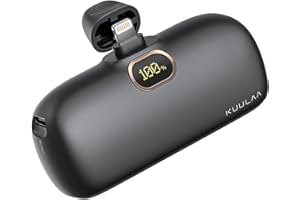 Kuulaa Mini Power Bank 5000 mAh, przenośna ładowarka do szybkiego ładowania, przenośna bateria, kompatybilna z iPhone 12/12 Pro/12 Pro Max/13/13 Pro/13 Pro Max/11 Pro/XR/X/8/Plus/Black