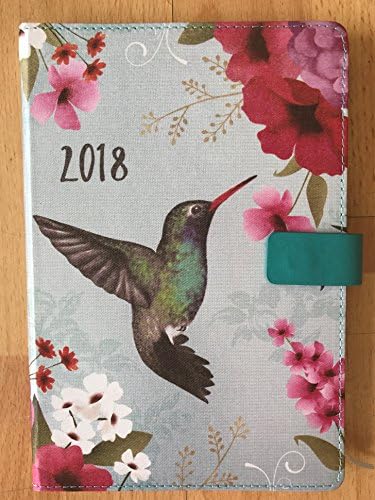 2018 Diary A5 Organiser Journal. One Day a Page Diary - Blue Humming Bird.