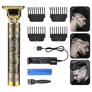 Vacto Cordless Hair Clipper, Zero Gapped T-Blade Trimmer Rechargeable Beard Trimmer, Professional Hair Clippers with 4 Guide Combs Hair Grooming Set for Men (Bronze)