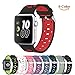 Price comparison product image Chok Idea Watchband Compatible With Apple Watch Strap 42mm 44mm,Breathable Two-Tone Style Soft Silicone Sport Strap Replacement for iWatch Apple Watch Strap Series 4,Series 3,Series 2 1,Black-Red