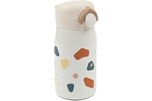 Fabelab Trinkflasche Kinder 320 ml | Kinder Trinkflaschen In Terrazzo-Motiv | Trinkflasche Edelstahl Bpa Frei | Trinkflasche Schule Auslaufsicher Wasserflasche