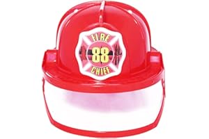 ESPA Casque Pompier Rouge avec visière Enfant - Rouge - Taille Unique