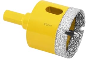 Aohhy 42mm Diamond Hole Saw with Pilot Bit, Professional Vacuum Brazed Diamond Drill Bit for Tile, Porcelain, Glass, Marble, Ceramic