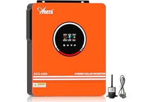 Anern 4200W Inversor Solar Híbrido 24V DC a 220V-240V AC, Controlador Solar MPPT de 120A Integrado, Funciona con Baterías de Plomo y Ácido de Litio de Tensión de Entrada PV Máx. 450V con WiFi