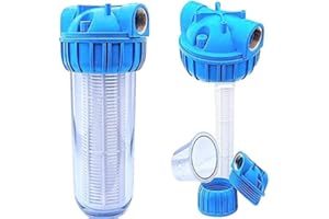 Prieser Pumpen Vorfilter – bis 10 Bar Druck – 5000 l/h Durchflussmenge – Universell einsetzbar mit Entlüftungsvorrichtung – Waschbarer Nylongewebe-Filter – Vorfilter Hauswasserwerk