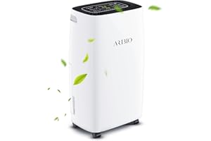 ARIBIO Luftentfeuchter Elektrisch mit 12L/Tag für Raum, Leistungsstarker Raum Luftentfeuchter mit LED Display und Steuerung, 2,5L Wassertank und Ablaufschlauch, Kindersicherung, 24h Timer,Raumgröße ca. 108m³