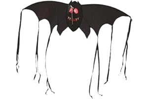 Brookite Peterkin | straszny latawiec nietoperza | wesoły czarny wzór nietoperza – 46 cm x 150 cm – spinnaker nylonowy z 1 uchwytem | smok | zabawka outdoorowa | sport i czas wolny | od 3