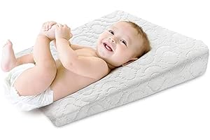 Molten Creek® Soft Baby Wedge Pillow, Foam Filled, Anti Re-flux Colic Cushion, Anti Choking For Pram Crib Cot Kids Bed, Head Back Support Pillow For Boys Girls (Square)