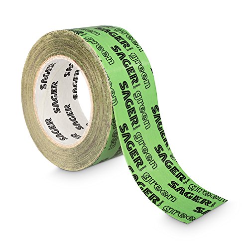 Sager green Klebeband (Grün 60mm x 25m) zur Verklebung von Dampfsperrfolien, Dampfbremsfolien, Dampfbremse, Dampfsperre, Klimamembranen, OSB Platten) (60 mm) - 2