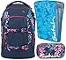 Produktbild satch pack Awesome Blossom 3er Set Rucksack, Schlamperbox & Heftebox Blau