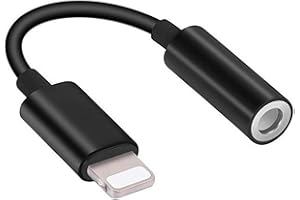 PADCR Lightning Adapter do zestawu słuchawkowego Lightning do gniazda 3,5 mm [Apple MFi certyfikat], uniwersalny (czarny)