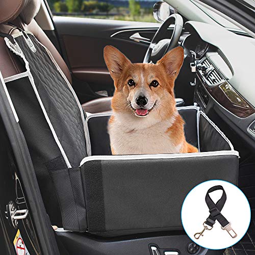 Dog Car Booster Seat, Upgrade 2 in 1 Pet Travelling Carrier Car Hammock Waterproof w/Extra Width and Strong Padded Sides for Small Dogs, Cats