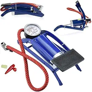 VRION Foot Pump for Car and Bike Air Pump Auto and 3 Wheeler Air Pump High Pressure Pump Emergency air Filler Small and Compact Less Effort Required