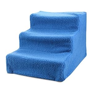 ETbotu Escalera de 3 peldaños para mascotas, para perros, gatos, cama, escaleras extraíbles en 2 colores