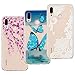 Produktbild [3 Stück] HopMore Huawei P20 lite Hülle Silikon Transparent Durchsichtig Hüllen Clear Muster Design Bumper Ultra Slim TPU Handyhülle Kawaii Motiv One Piece Case Cover pour Huawei P20 lite -- Blauer Schmetterling + Rosa Blumen + Mandala