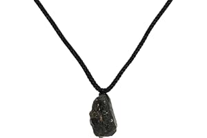 Svart Tourmalin Halsband, Naturlig Kristall med Flätat Snöre för Damer och Herrar, Skyddande Kristall, Inklusive Presentförpackning