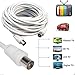 Price comparison product image 30M 35M 40M 45M TV Ariel Coaxial Fly Cable UHF RF Antenna Digital Analogue Television Premium Freeview VCR DVD Players Shielded Extension RG59 Male to Male Coax Sky Satellite Broadband White Metal Socket Lead Plug