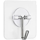 HUMAS Şeffaf Yapışkanlı Katlanabilir Duvar Askısı, 180&deg; Hareketli Krom Metal Kanca, Delmeden Montajlı Banyo Mutfak Antre Askı