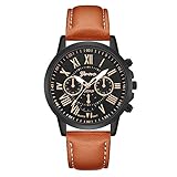 Mode Herren Damen Leder Wasserdicht Uhr Beiläufig Luxus Analog Quarz Kristall Armbanduhr Geschenk Groveerble