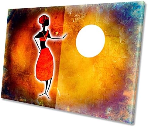 Ethnic Woman Sunset Vintage CANVAS WALL ART Framed Print 30 x 20 inch