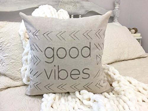 Cusion covers Good vibes mud cloth print pillow COVER - African mud cloth - mudcloth print - farmhouse pillow - faded design pillow