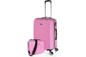 ITACA - Juego Maletas de Viaje 4 Ruedas Trolley ABS. Extensibles Rígidas Resistentes y Ligeras. Mango Asas Candado. Pequeña Cabina Low Cost, Mediana y Grande y Neceser. T71500