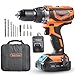 Price comparison product image VonHaus Cordless Drill Driver with 2.0Ah Li-ion 20V MAX Battery, Charger, 13pc Bit Set & Power Tool Bag – Hammer Function, LED Work Light and Variable Speed Trigger (13mm Metal Alloy Chuck, 38Nm)