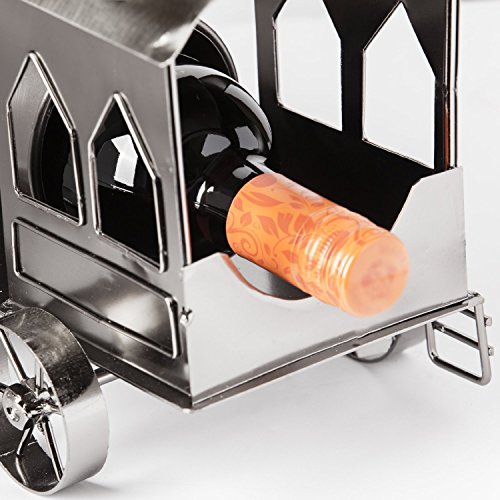 BRUBAKER Flaschenhalter Lokomotive Metall Skulptur Geschenk mit Geschenkkarte - 4