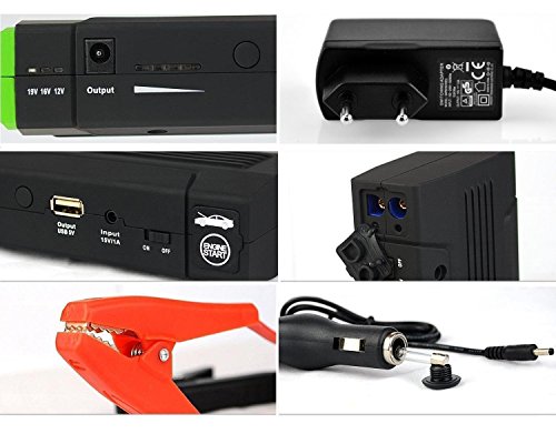 BESTEK 13600mAh Auto Starthilfe 400A Spitzenstrom Autostartgerät Jump Starter mit USB Anschluss und LED Taschenlampe, Externer Akku für Smartphone, Tablet PC - 5